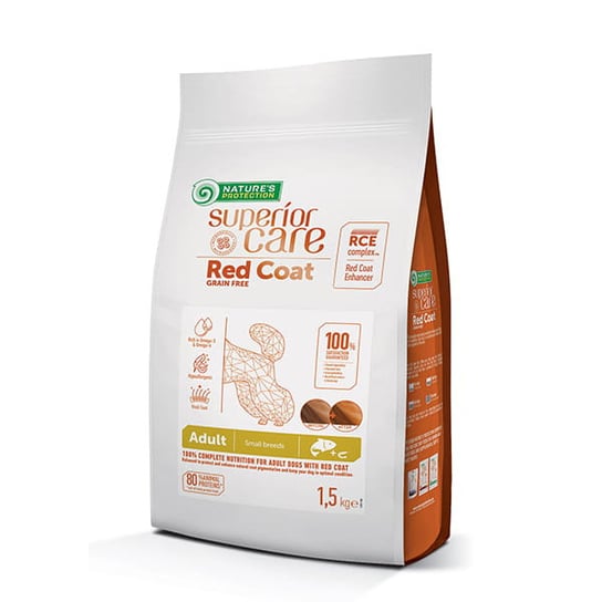 Nature's Protection SC Red Coat Grain Free Salmon & Krill Adult Small Breeds 1,5 kg Nature's Protection