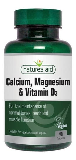Natures Aid, Calc ium + Magnes ium + Vitamin D3, 90 tabletek Natures Aid