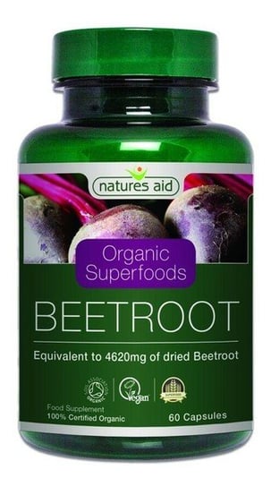 Natures Aid, Organic Superfoods, suplement diety Beetroot, 60 kapsułek Natures Aid