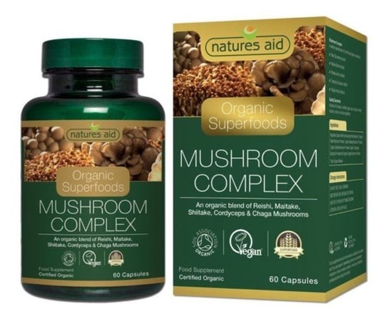 Natures Aid, suplement diety Organic superfoods mushroom complex, 60 kapsułek Natures Aid