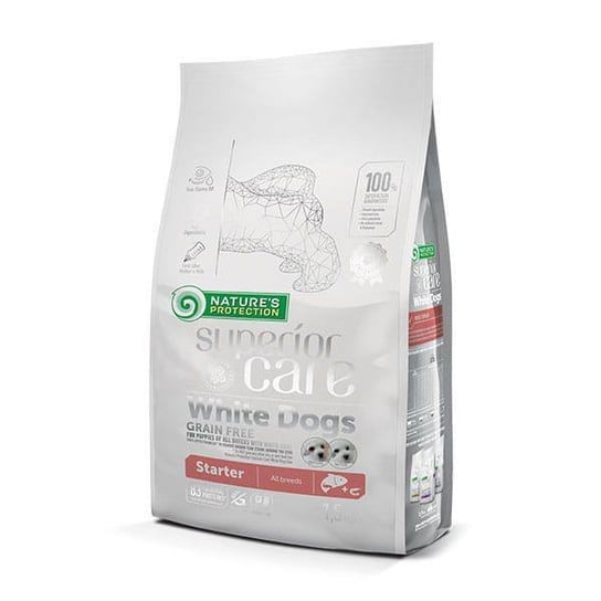 NATURES PROTECTION Superior Care White Dogs Grain Free Salmon Starter All Breeds 1,5kg Nature's Protection