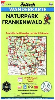 Naturpark Frankenwald 1 : 50 000. Fritsch Wanderkarte Fritsch Landkarten-Verlag, Fritsch Landkartenverlag E.K.