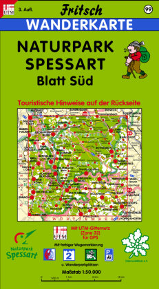 Naturpark Spessart Blatt Süd 1 : 50 000. Fritsch Wanderkarte Fritsch Landkarten-Verlag, Fritsch Landkartenverlag E.K.