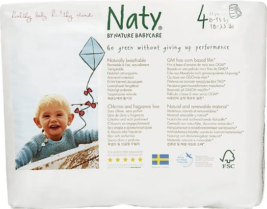 Naty Nature Babycare, Pieluchomajtki, rozmiar 4, 22 szt. Naty Nature Babycare