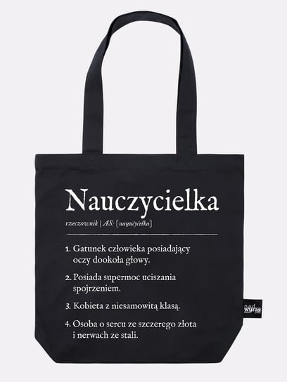 NAUCZYCIELKA / torba bawełniana / czarna Nadwyraz.com