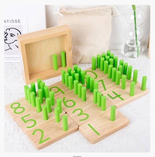 Nauka liczenia montessori drewniana zabawka edukacyjna matematyczna KinderSafe