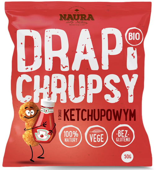 Naura BIO Wegetariańskie Chipsy Kukurydziane Ketchupowe Naura