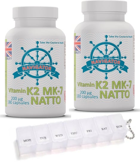 Navigator Supplements K2 MK-7 200 mcg suplement diety 180 kapsułek x2 Inna marka