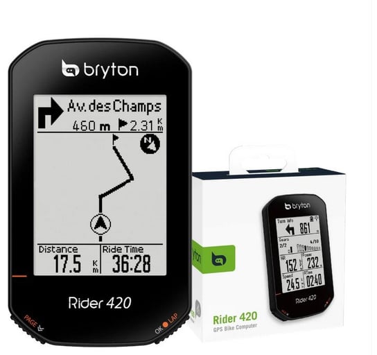 Nawigacja rowerowa BRYTON RIDER 420E, ekran 2,3", GNSS, czas pracy do 35h (Tylko urządzenie) Bryton