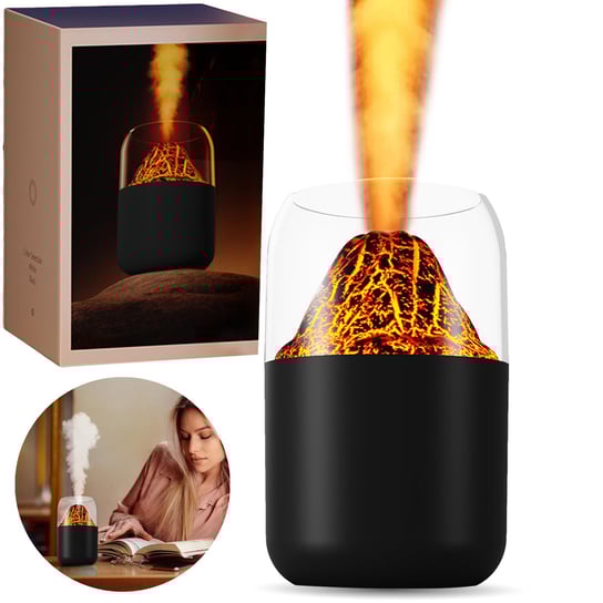 Nawilżacz powietrza Cronos Y10 Czarny z efektem ognia RGB z funkcją aromaterapii CRONOS