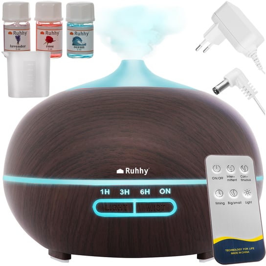 Nawilżacz Powietrza Dyfuzor Zapachowy Aromaterapia Lampka Jonizator + Pilot RUHHY Ruhhy