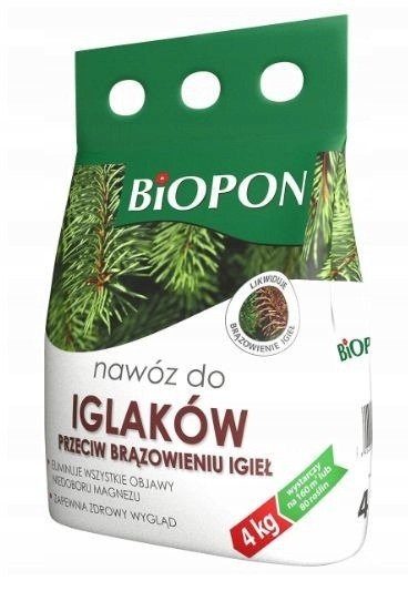 Nawóz do iglaków przeciw brązowieniu igieł Biopon 4 kg Biopon