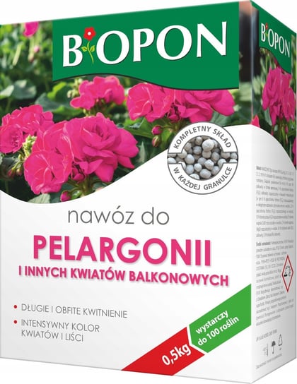 Nawóz Do Pelargonii I Innych Kwiatów Balkonowych Granulat 0,5Kg Biopon Biopon
