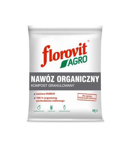Nawóz organiczny kompost granulowany 25L Florovit Agro Inco