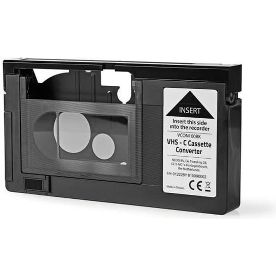 NEDIS VCON100BK Konwerter na kasety VHS-C | VHS-C na VHS | Podłącz i graj | Czarny Inna marka