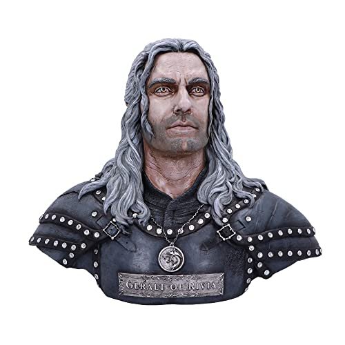 Nemesis Teraz Oficjalnie Licencjonowany Wiedźmin Geralt Z Rivii Popiersie 39,5 Cm, Szary, 39,5 M Nemesis Now