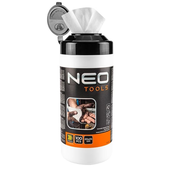 NEO 10-407 Chusteczki do mycia rąk oraz czyszczenia powierzchni i narzędzi z trudnych zabrudzeń słoik 100 szt. NEO