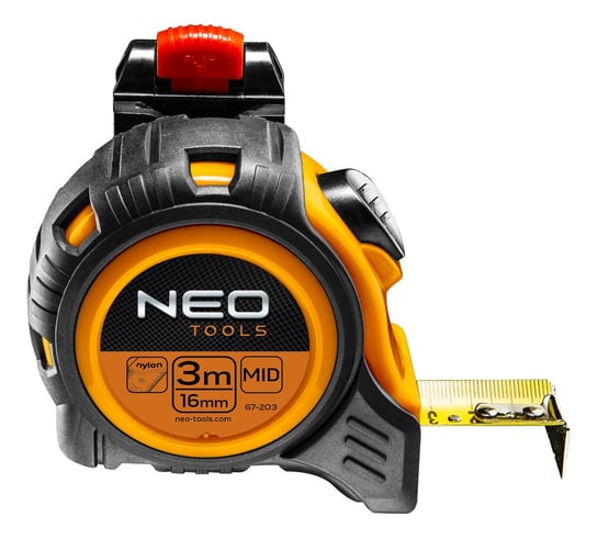 NEO Miara zwijana stalowa 3 m x 16 mm, autostop, zaczep 67-203 Neo Tools