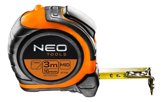 NEO Miara zwijana stalowa 3 m x 16 mm, magnes, dwustronny nadruk 67-193 Neo Tools