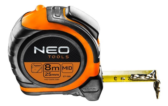 NEO Miara zwijana stalowa 8 m x 25 mm, magnes, dwustronny nadruk 67-198 Neo Tools