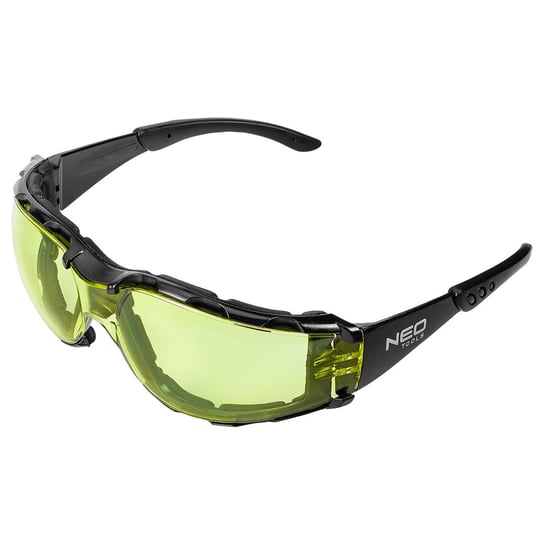 NEO Okulary ochronne z wkładką piankową, żółte soczewki, klasa odporności FT 97-521 NEO