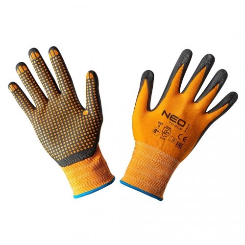 NEO Rękawice robocze, nylonowe, pokryte kropkami z nitylu, 4131X, rozmiar 8 97-621-8 NEO