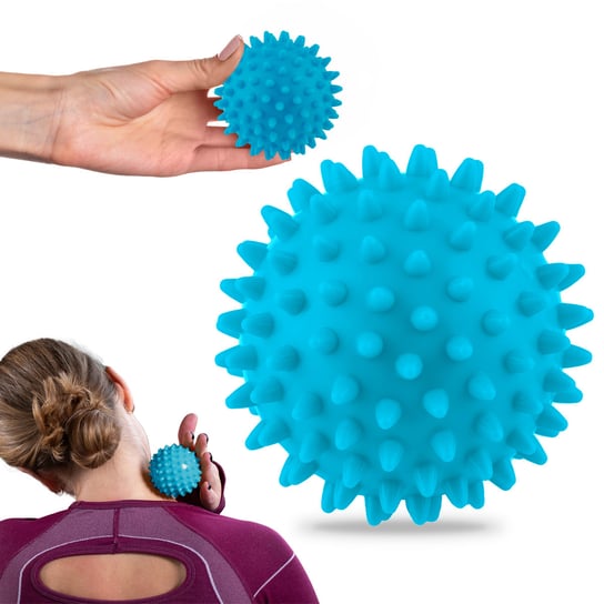Neo-Sport, Piłka z kolcami do masażu fitness roller 7,5 cm niebieska Neo-Sport