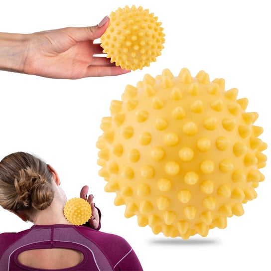 Neo-Sport, Piłka z kolcami do masażu roller 9,5cm do masażu fitness żółta Neo-Sport