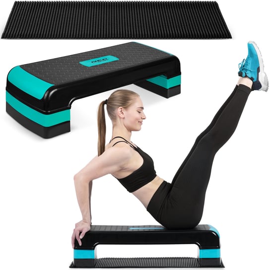 Neo-Sport, Step do ćwiczeń, fitnessu, aerobiku, trzy stopnie, z matą Neo-Sport