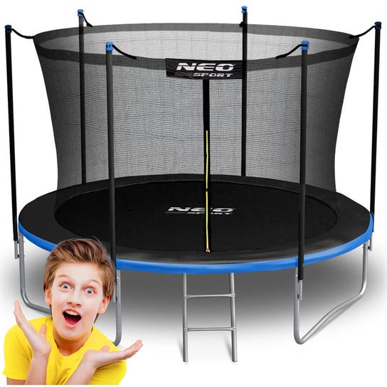 Neo-Sport, Trampolina ogrodowa z siatką zewnętrzną i drabinką, 10 ft/312 cm Neo-Sport