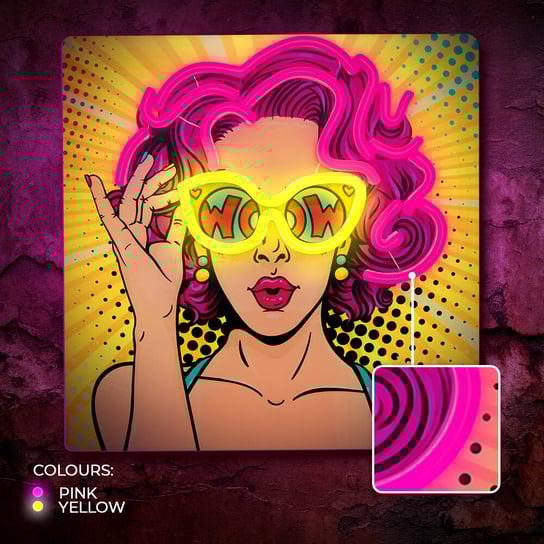 Neon ART LED POWER WOMAN żółto fioletowy FLA02 Forever Light Forever Light