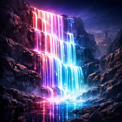 Neon Cascade Julius Moret