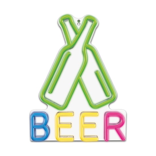Neon LED, napis BEER, multikolor, baterie+ USB, Forever Light, FPNE08 Forever Light