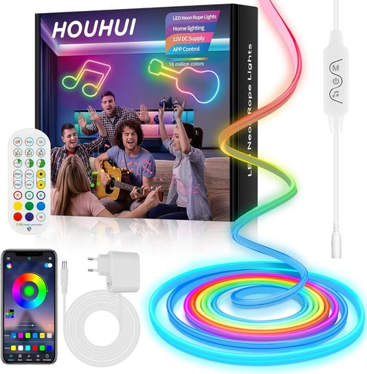 Neonowa Taśma LED RGB 5 m IP67 Pilot Zdalnego Sterowania i Aplikacja Inna marka