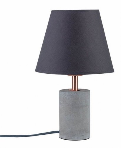 Neordic Tem Lampa stołowa max. 1x20W E27 230V Szary/Miedziany Tkanina/Beton/Metal PAULMANN