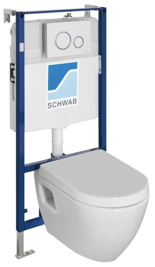 NERA WC wiszące ze stelażem podtynkowym i przyciskiem Schwab, biały Inna marka
