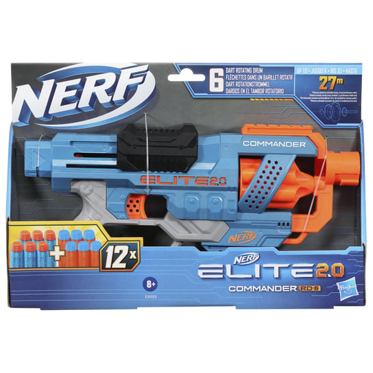 Nerf, wyrzutnia Elite 2.0 Commander RD-6 + 12 strzałek, E9485 Nerf