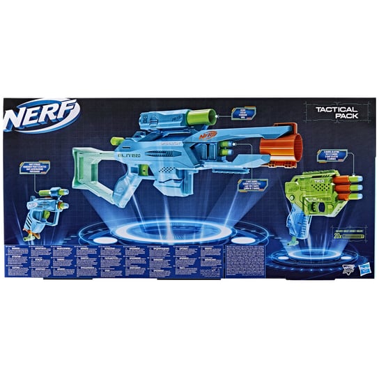 Nerf, wyrzutnia Elite 2.0, Zestaw 3 wyrzutni Tactical Pack + 20 strzełek, F6146 Nerf