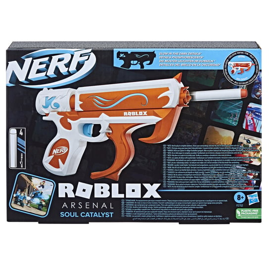 Nerf x Roblox, wyrzutnia Arsenal Soul Catalyst + 4 strzałki, F6762 Nerf