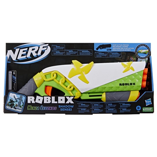 Nerf x Roblox, wyrzutnia Roblox Ninja Legends Shadow Sensei + 6 strzałek, F5485 Nerf