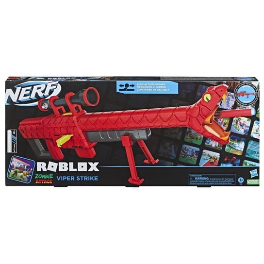 Nerf x Roblox, wyrzutnia Roblox Zombie Attack Viper Strike + 6 strzałek, F5483 Nerf
