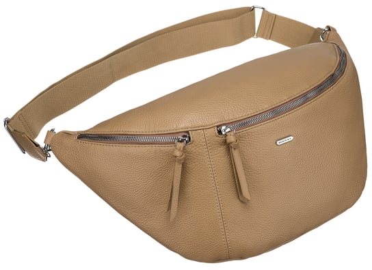 Nerka damska Rovicky duża saszetka miejska na suwak torebka crossbody na ramię, beżowy Rovicky