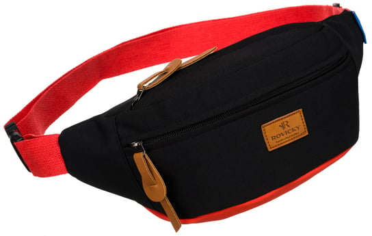 Nerka damska Rovicky sportowa saszetka na suwak pojemna torebka crossbody, czarny Rovicky