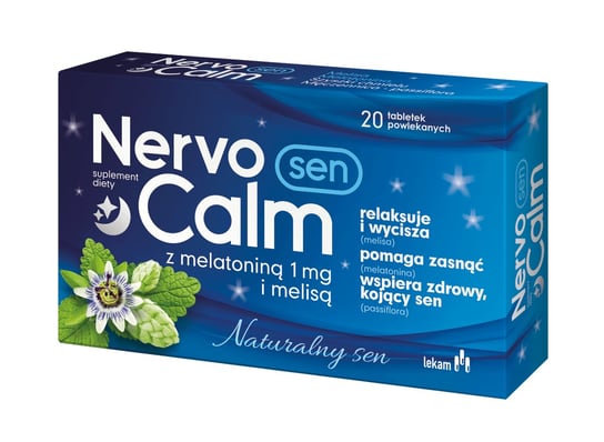 Nervocalm Sen z melatoniną i melisą, suplement diety, 20 tabletek LEK-AM