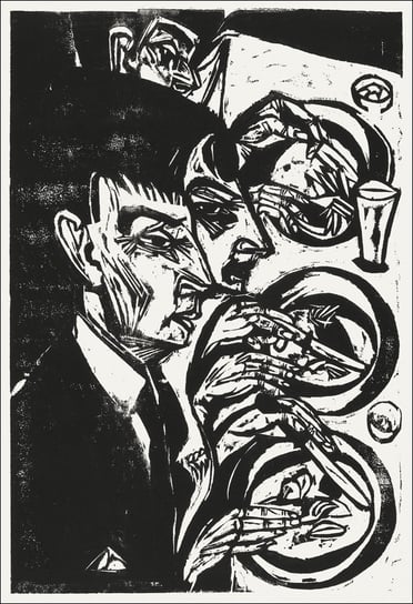 Nervous People at Dinner, Ernst Ludwig Kirchner - plakat 50x70 cm Galeria Plakatu