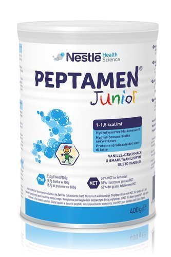 Nestle Health Science, Peptamen Junior, Preparat odżywczy w proszku dla dzieci po 1. roku życia, waniliowy, 400 g Nestle