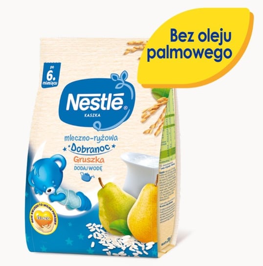 Nestle, Kaszka Dobranoc mleczno-ryżowa gruszka dla niemowląt po 6 miesiącu, 230 g Nestle