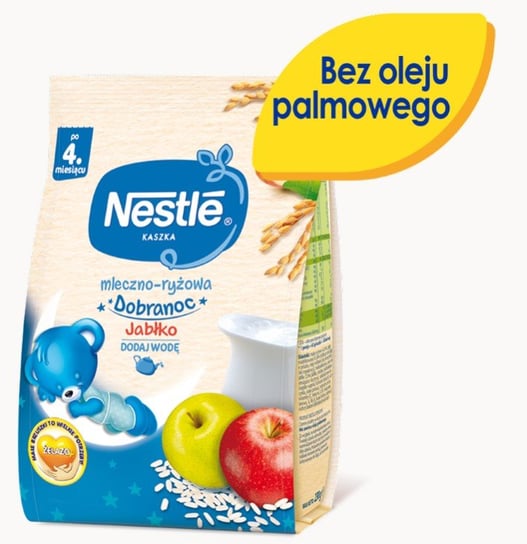 Nestle, Kaszka Dobranoc mleczno-ryżowa jabłko dla niemowląt po 4 miesiącu, 230 g Nestle