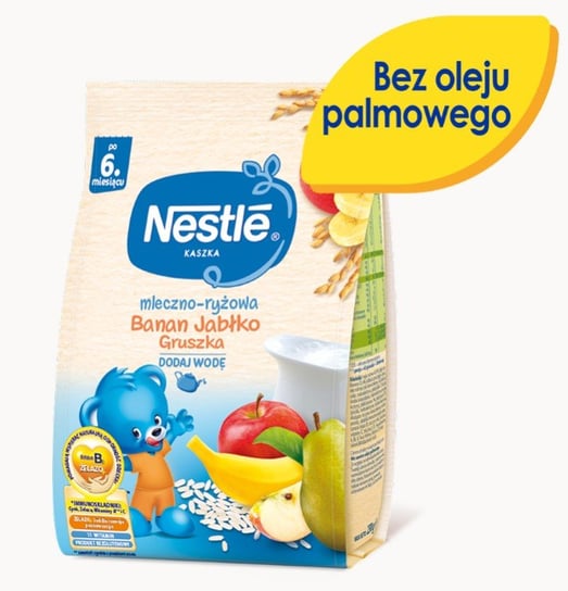 Nestle, Kaszka mleczno-ryżowa jabłko banan gruszka dla niemowląt po 6 miesiącu, 230 g Nestle