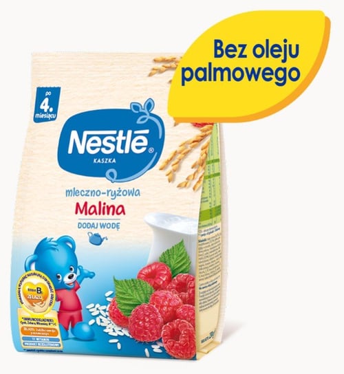 Nestle, Kaszka mleczno-ryżowa malina dla niemowląt po 4 miesiącu, 230 g Nestle